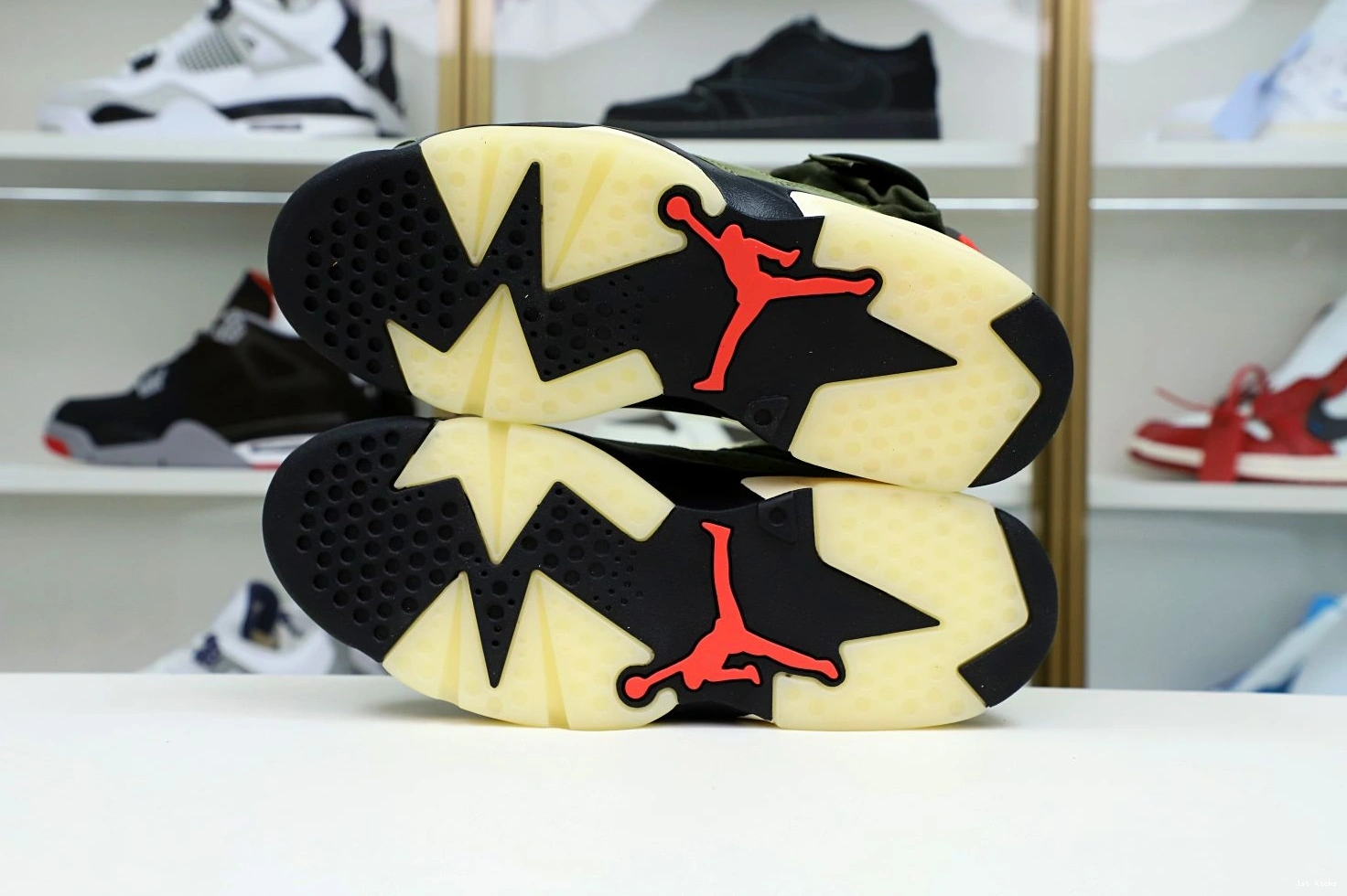 Affordable Kimikick SCOTT TRAVIS RETRO AIR X 6 'OLIVE' 1983 JORDAN 1225